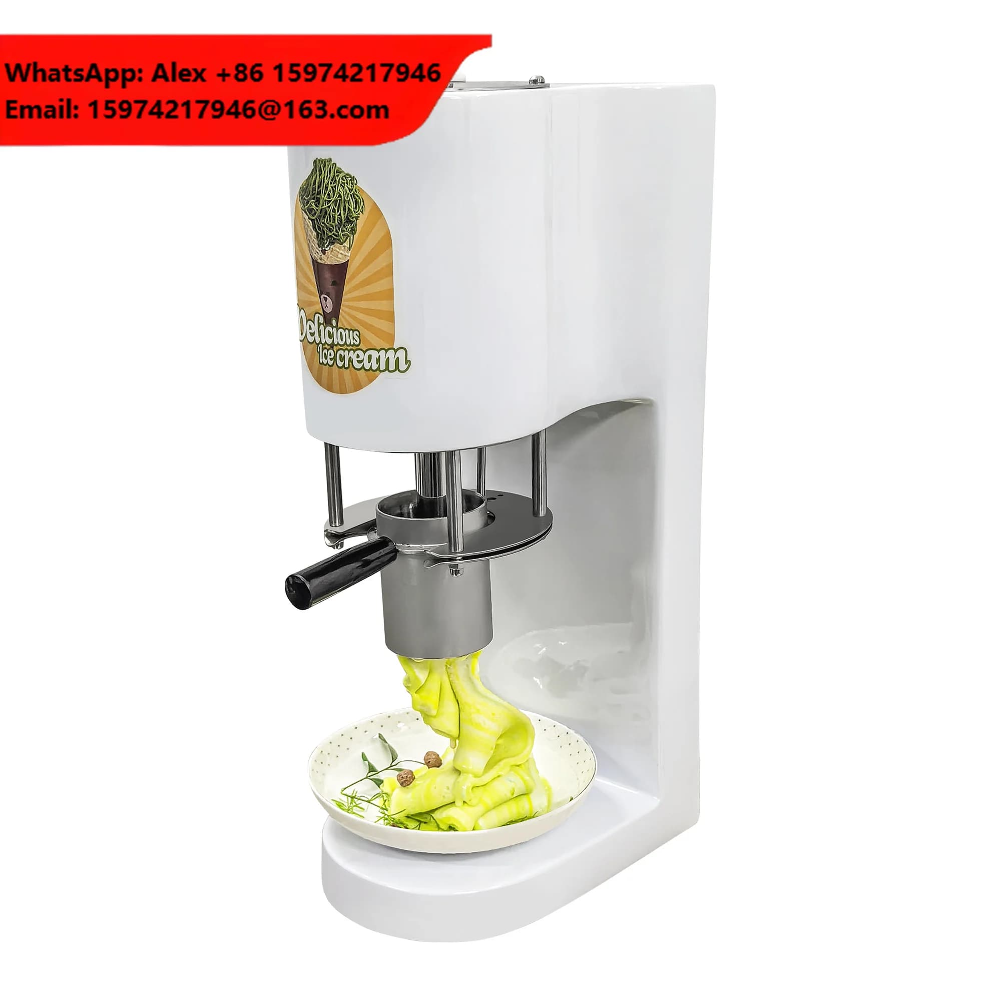 Safe Operation 80W Spaghetti Ice Cream Press Maker Machine 4 Shapes Gelato Ice Cream Noodle Shape Making Machine