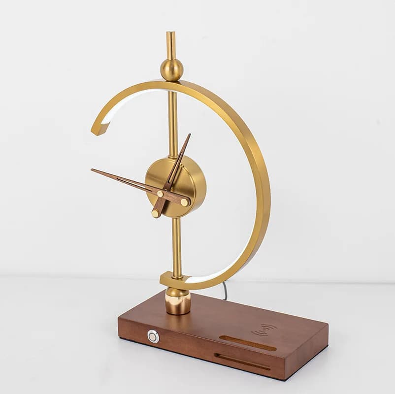 Creative clock desk lamp, intelligent luxury desk lamp, mobile charging desk lamp, bedroom bedside desk lamp