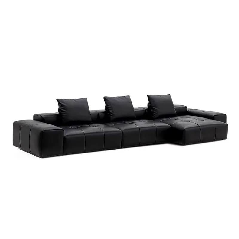 Italian light luxury designer black pixel sofa living room villa free module combination large flat floor