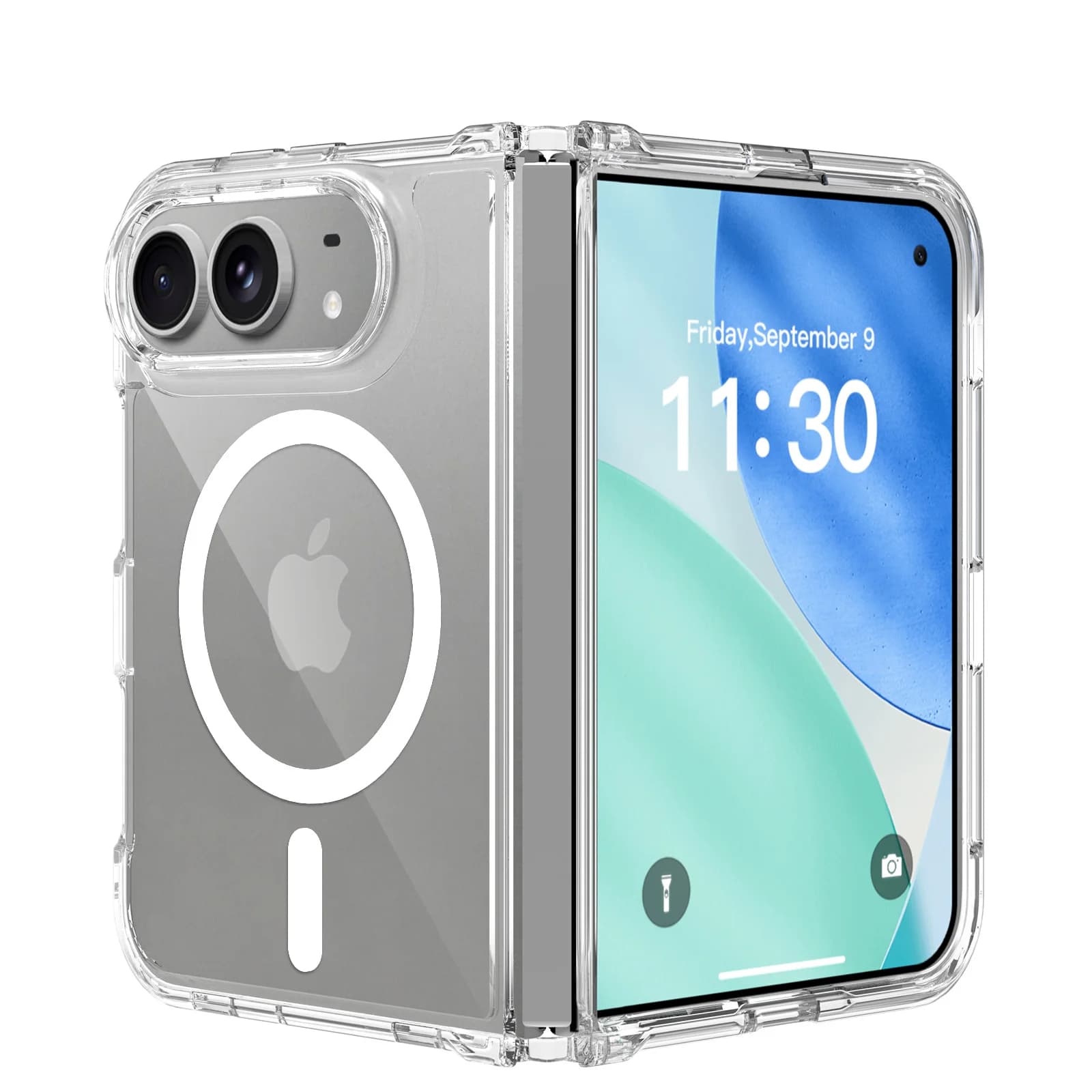 Original For Magsafe Magnetic Wireless Charging Phone Case For Apple iPhone Duo Clear Acrylic Protective Cover For iPhone Fold
