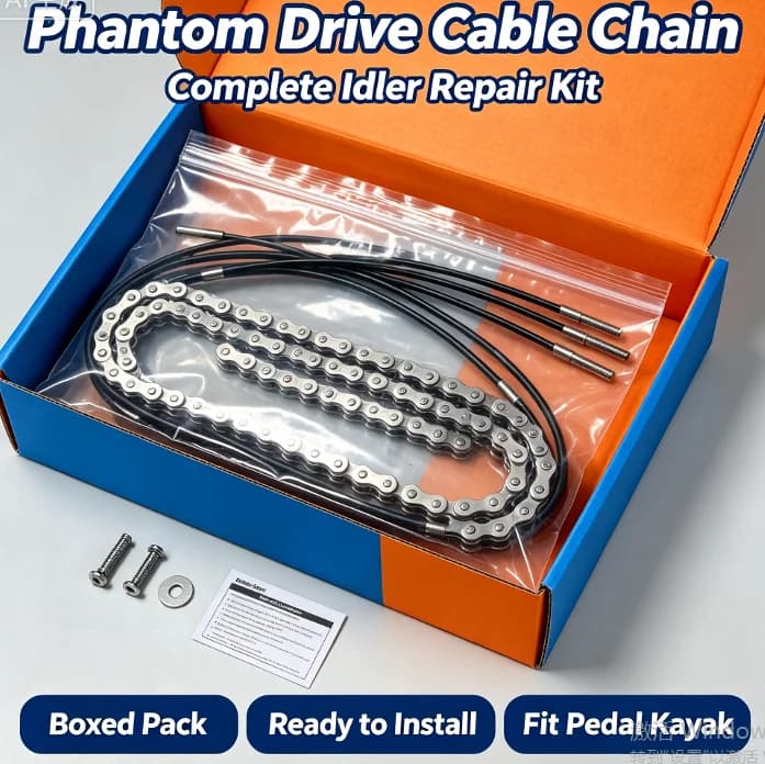 Stainless steel cable for replacing parts of the marine  proof phantom drive idler cable chain pedal fishing kayak drive system