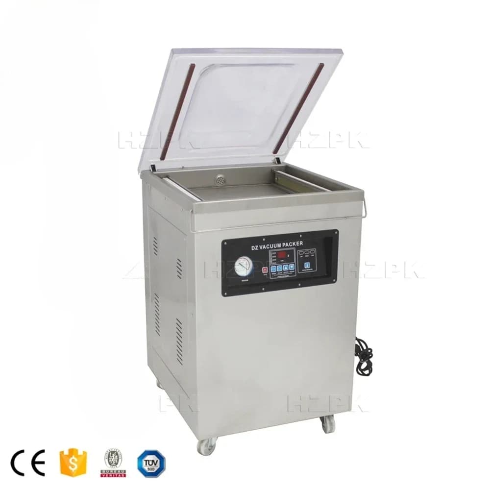 exquisite craftsmanship HZPK DZ-500 Wenzhou Vertical Chicken Coffee Vacuum Packaging Sealing Machine for Retort Pouch