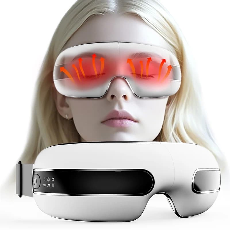 Eye Massager with Heat & Bluetooth Music, Eye Face Massager for Migraine Relief, Eye Care Mask