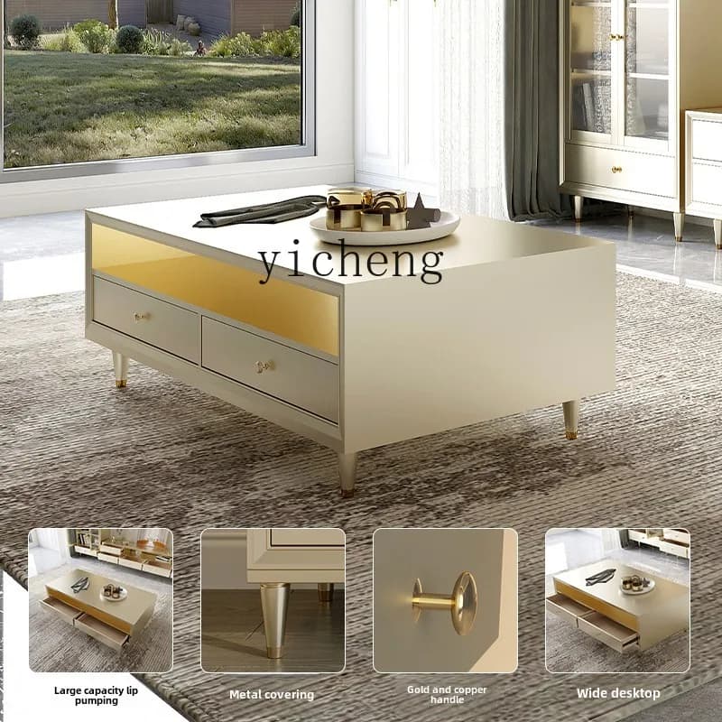 YFY  light luxury coffee table modern simple small apartment living room home special solid wood high-end tea table