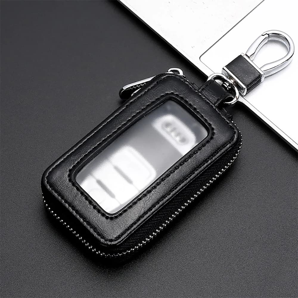 Visual Mirror Key Case Men & Women Leather Car Key Bag Wallet Fashion Housekeeper Holders Key Rings Home Key Zipper Bag