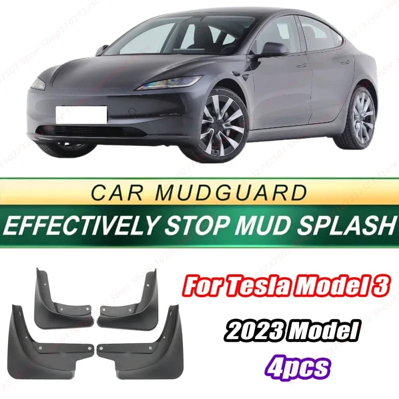 For Tesla Model 3 2023 Model 4PCS Front Rear Mud Flaps Splash Guards Fender Mudguards Auto Accessories