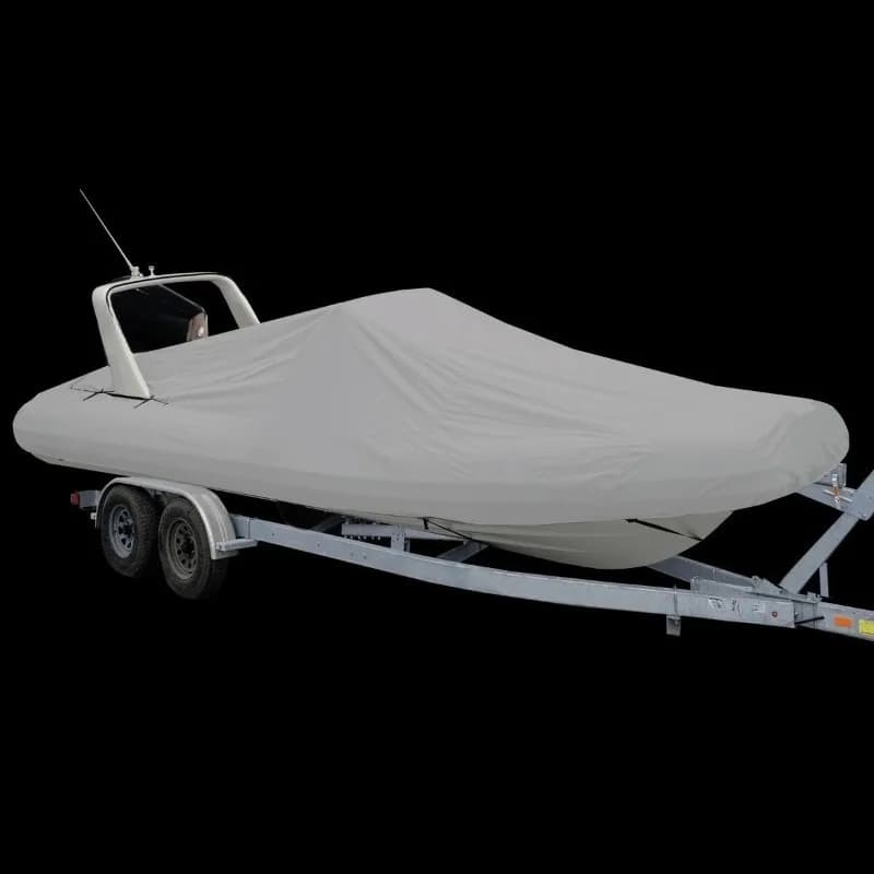 Inflatable boat cover with rear opening
