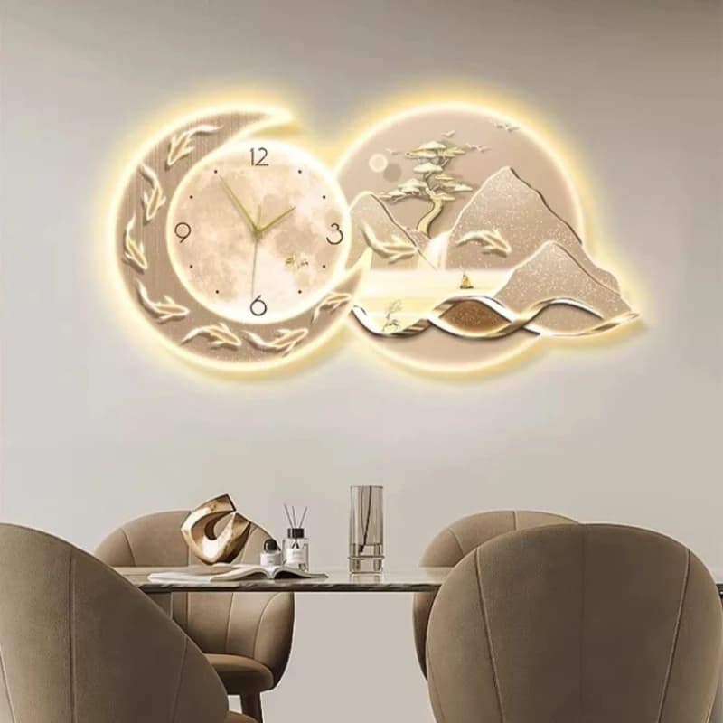 Modern Digital Wall Clock Restaurant Mute Wall Clock Corridor Wall Decor Decoration Mural Lamp Bedroom LED Clock Room Decoration