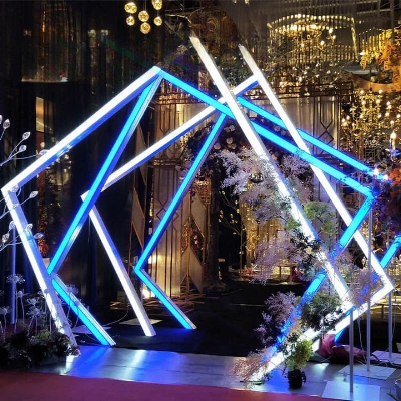 Wedding decoration arch, sun panel double-sided space-time tunnel meteor shower arch