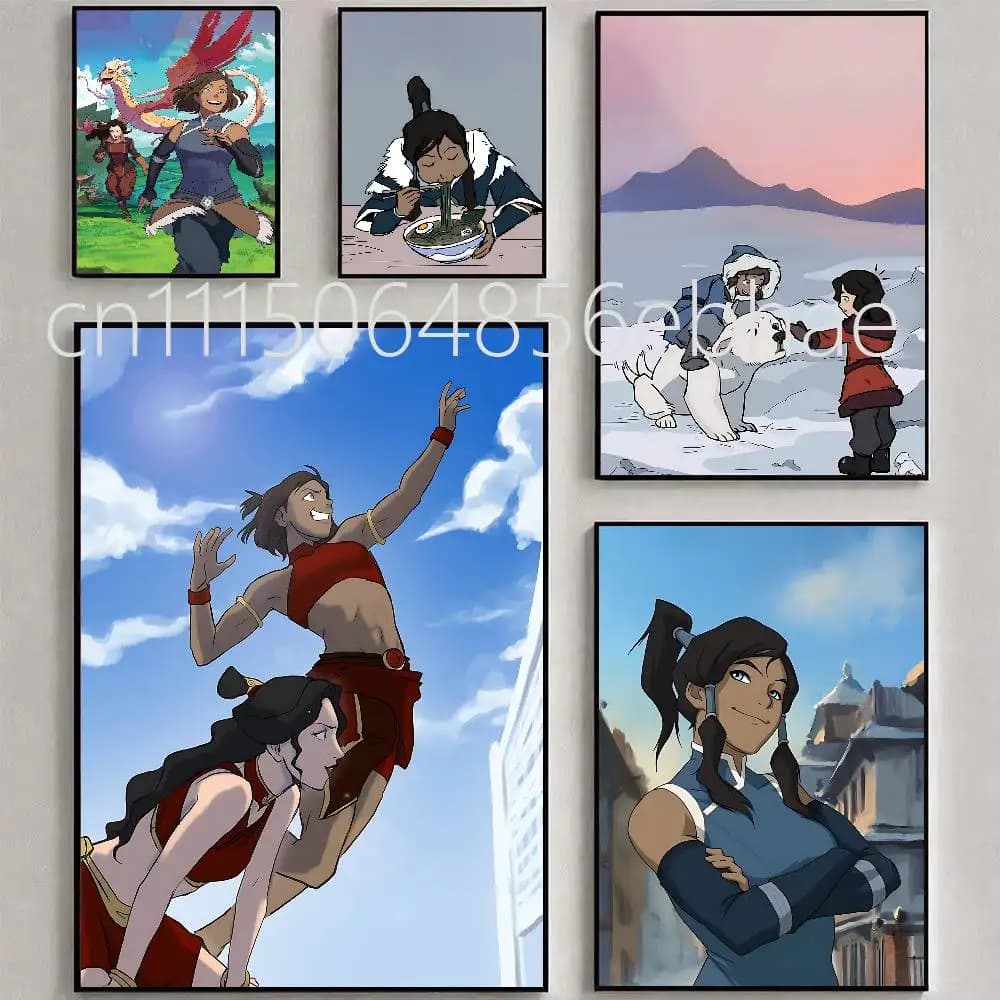 FOR Korra Asami Poster HD Anime Hot Theme Singer/OST/Movie-Waterproof Self-Stick Home Decor