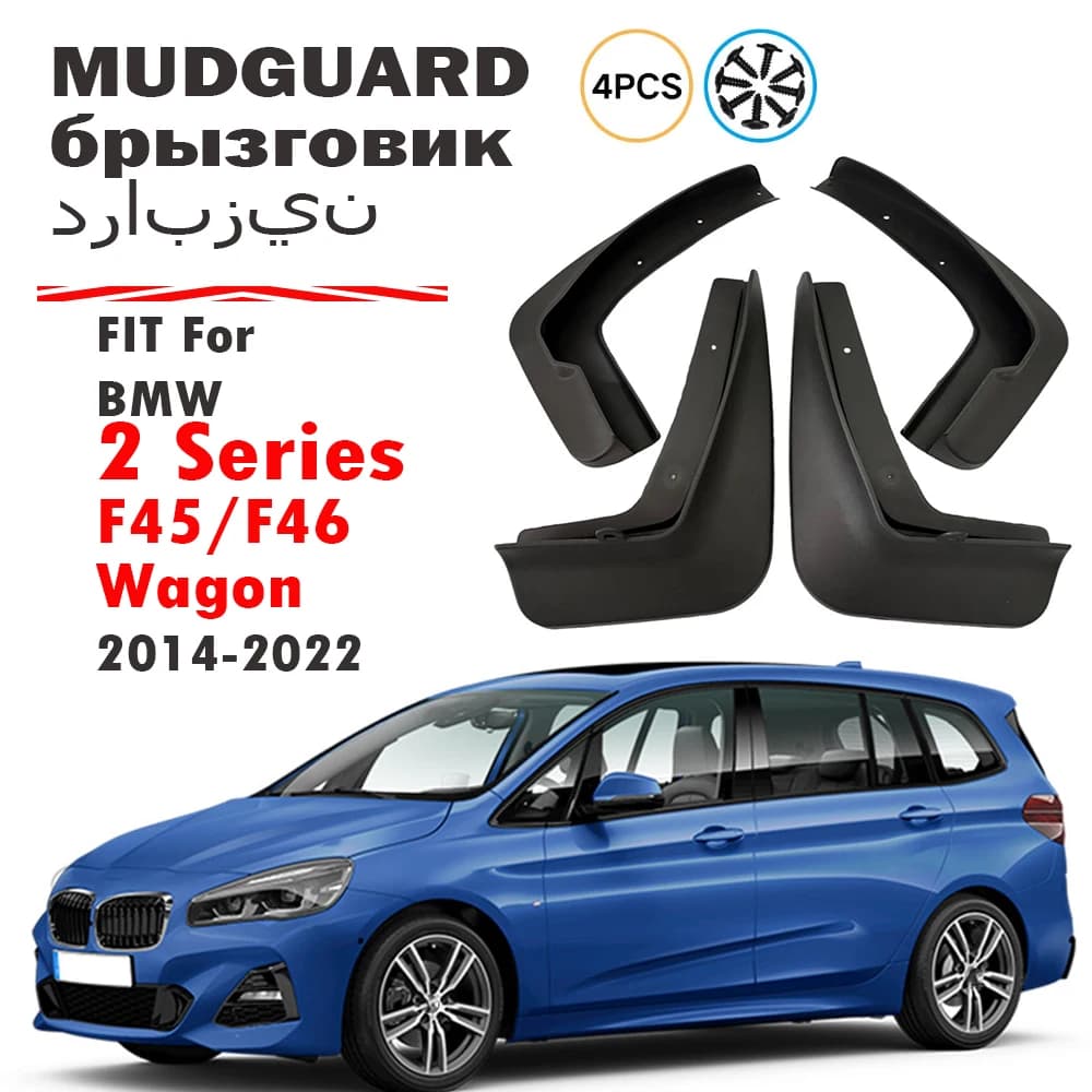 For BMW 2 series F45 F46 Mudguard Fender Mud Flap Guards Splash Mudflaps Car Accessories Mudguards Front Rear 4pcs 2014-2022