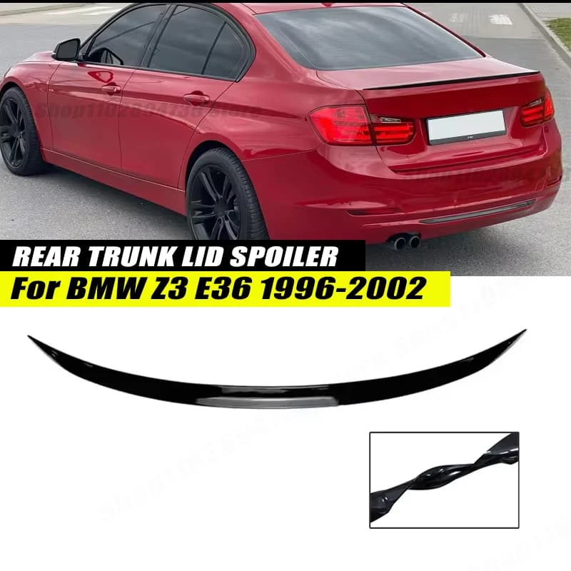 120CM Gloss Black Soft Rubber Rear Trunk Spoiler Lip Splitter 5D Carbon Look Car Accessories For BMW Z3 E36 1996-2002