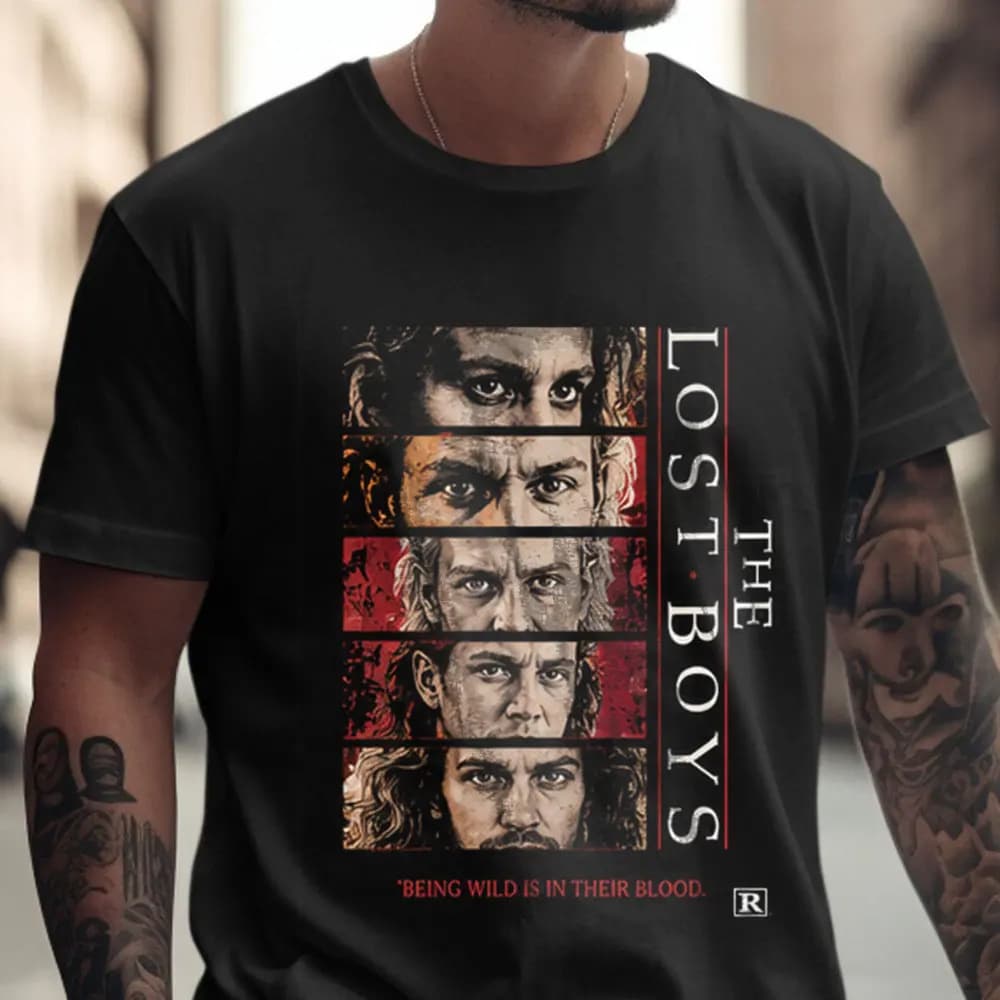 The Lost Boys Retro Vampire Horror Movie T-Shirt Vintage 80s Gothic Graphic Tee 0521 Streetwear Unisex Tee Short Sleeve Tops