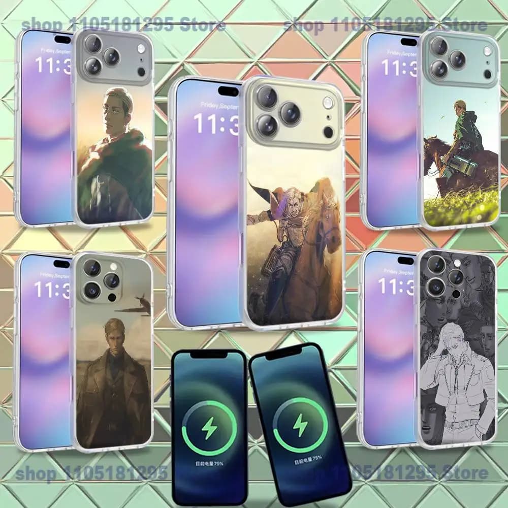 Anime E-Erwin S-Smiths Phone Case For iPhone 16,14,11,17,13,15,12,Air,Plus,Pro,Max,E,Mini Frosted for MagSafe Magnetic Wireless