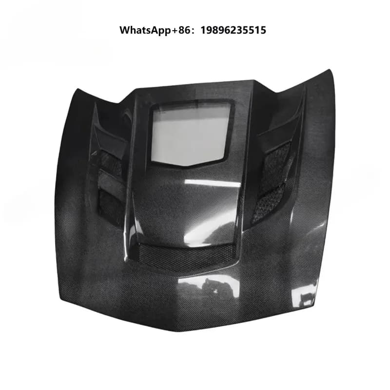 High Quality Forged Carbon Fiber Bonnet Hood Cover for  C7 Front Hood With Transparent Glass Car Body Kit