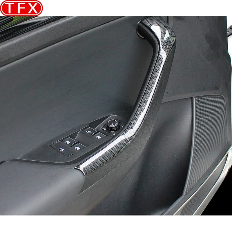 For Skoda Kodiaq 2017-2020 Car Door Interior Armrest Sequin Modified Door Panel Handle Trim Strip Cover ABS Auto Accessories