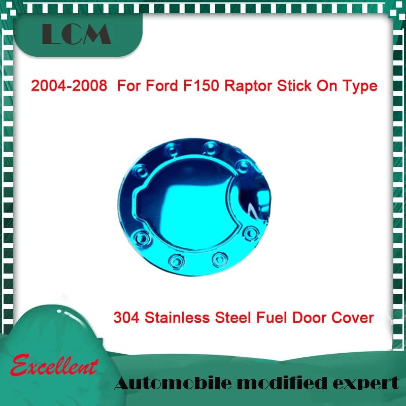 2004 2005 2006 2007 2008 For Ford  F150 Stick On Type 304 Stainless Steel Fuel Door Cover Sticker 1Pcs/Set
