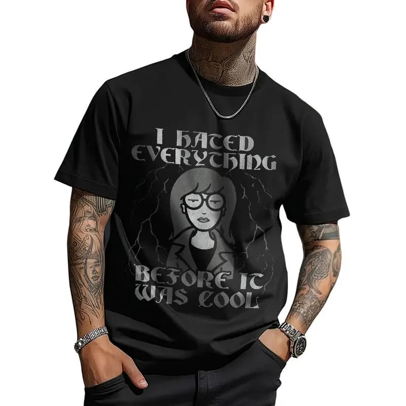 Daria The Series Graphic T‑Shirt 90s Retro Cartoon Sick Sad World Print Tees Unisex Short Sleeve Streetwear Casual Tops Fan Gift