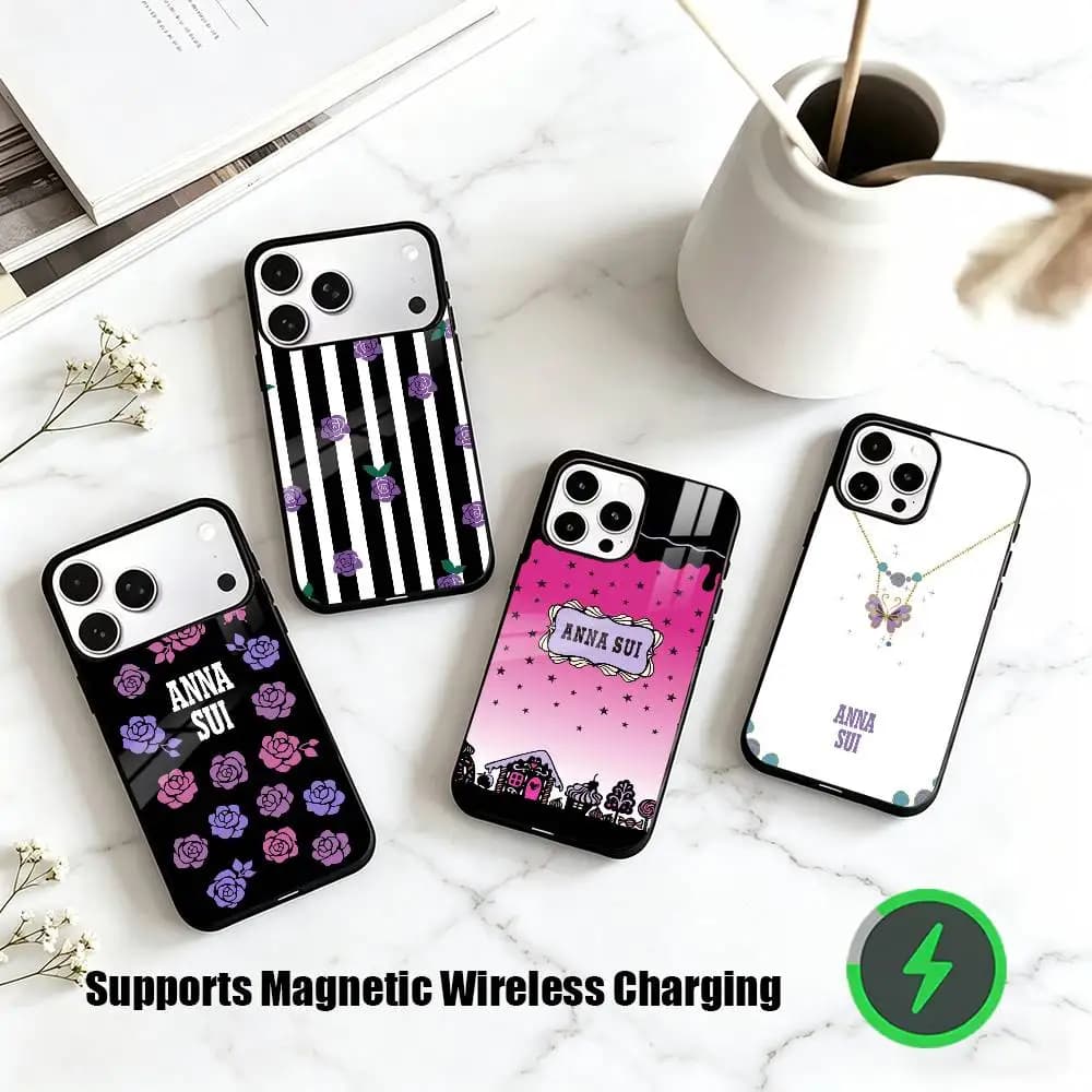 A-ANNA SUI Brand Logo  Phone Case For iPhone17,16,15,14,13,12,11 Plus,Pro Supports Magnetic Wireless Charging