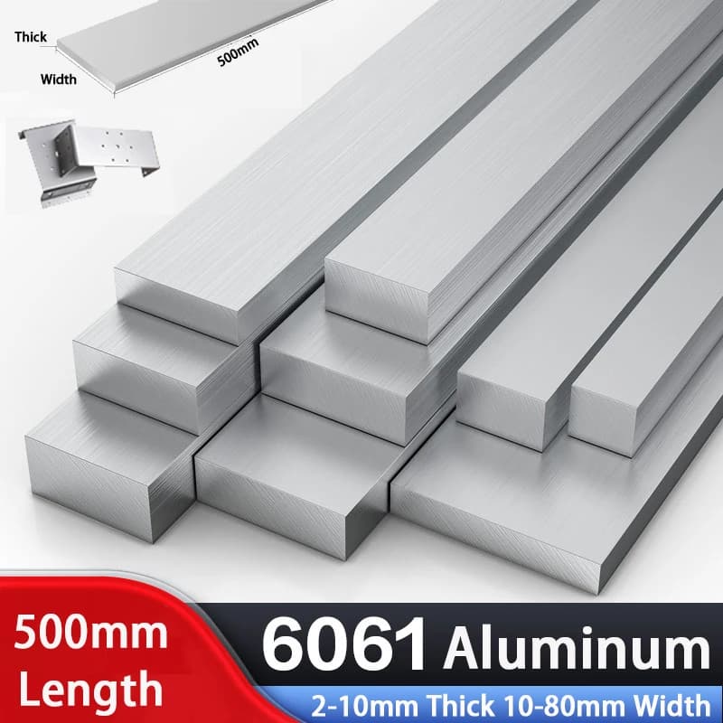 Aluminum Fat Bar Strip 2-10mm Thickness 10-80mm Width 500mm Length Metal Solid Square Strip
