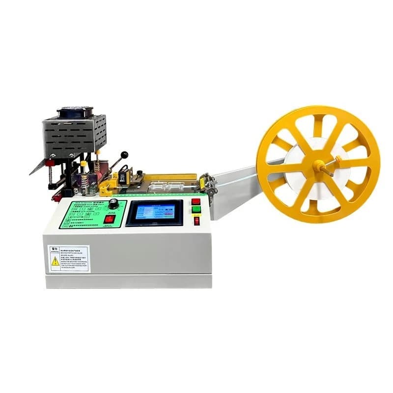 Pneumatic rotary hot and cold tape cutting machine Ribbon Velcro miter leather automatic computer cutting machine