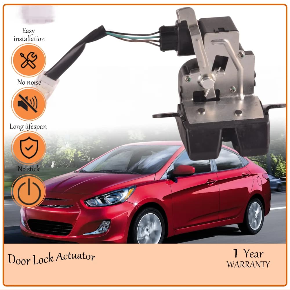 Anti-friction Rear Tailgate Lock Actuator, suits Accent 2011-2014, Sturdy Boot Trunk Latch Assembly OE 812301R200,81230-1R200