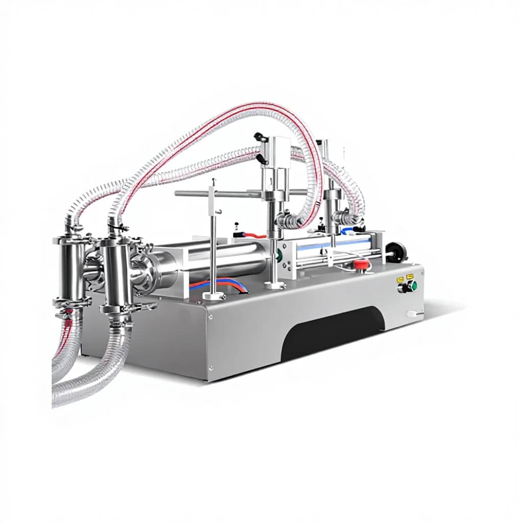 R-PACK 100-1000ml Double Head Liquid Filling Machine with Heating & Mixing Function