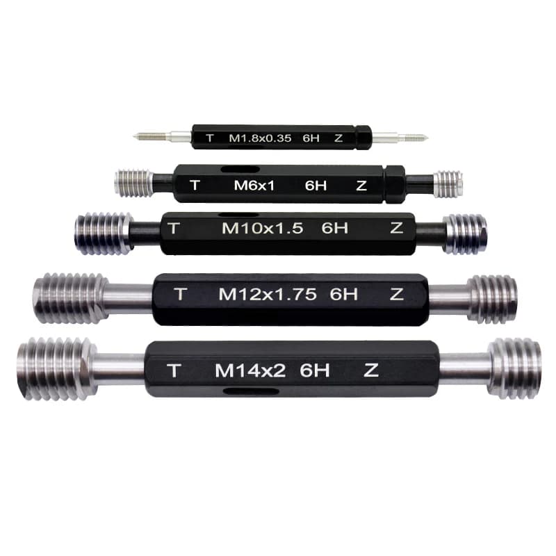 6H Metric Thread Feeler Gauge M0.8-M24 Go No Go Aperture Gauge Plug Tester Inspection Tool for Mold