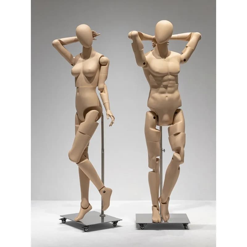 Model props men and women movable joint robot puppet display stand