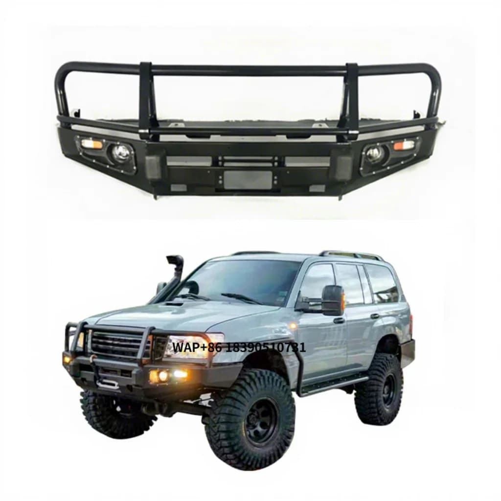 GZDL4WD 4x4 Factory Steel Front Bumper for Land Cruiser LC100 Front Bull Bar Rolled Steel Bumper