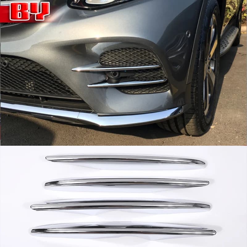 4 Pcs For Mercedes Benz GLC Class X253 2017 2018 2019 Car ABS Chrome Air intake grille Strips Trim Accessories