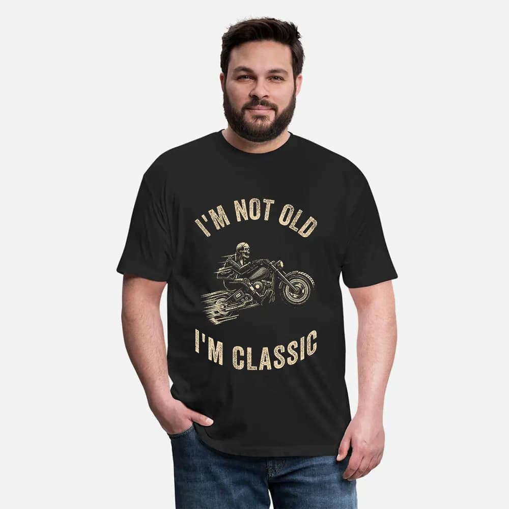 Vintage Skeleton on Motorcycle Retro Cafe Racer Gift T-Shirt for Racing bikers 100% cotton printed Graphic clothes All size Tops
