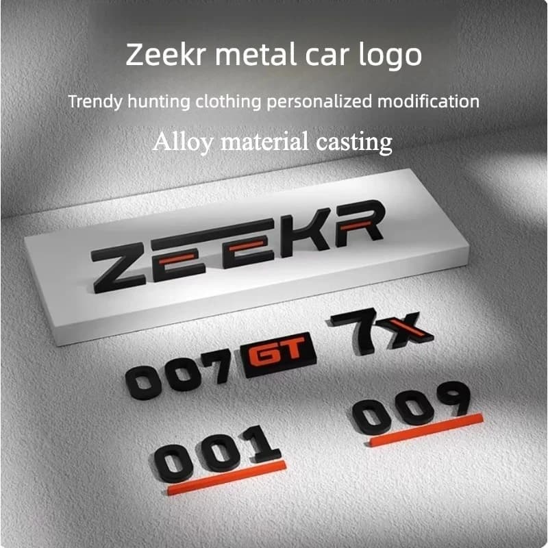 For Zeekr 001 007 009 7X Car Badge Blackened Tail Logo Sporty Modified Letters Body Decoration Modify Accessories