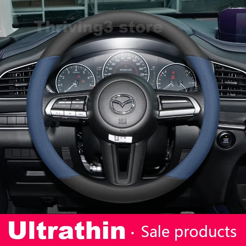 Leather Car Steering Wheel Cover For Mazda CX5 CX50 Mazda 3 6 CX90 CX30 CX3 2007-2026 Auto Steering Wheel Mazda 2 m2 Accessories