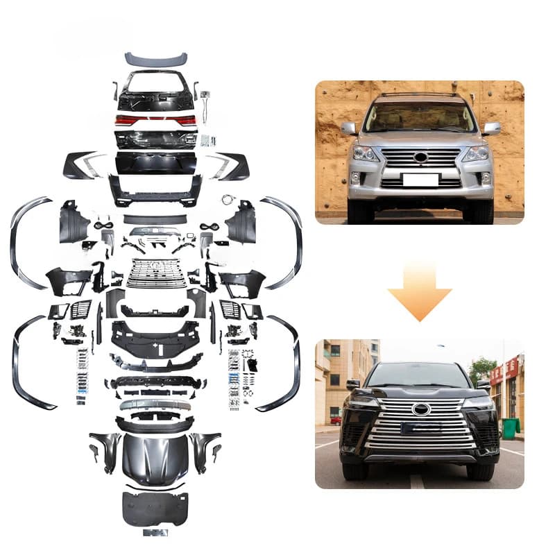 High Quality 2008-2015 LX570 Upgrade To LX600 Body Kit Bumper Headlight Tail Light Fender Auto Modification Parts