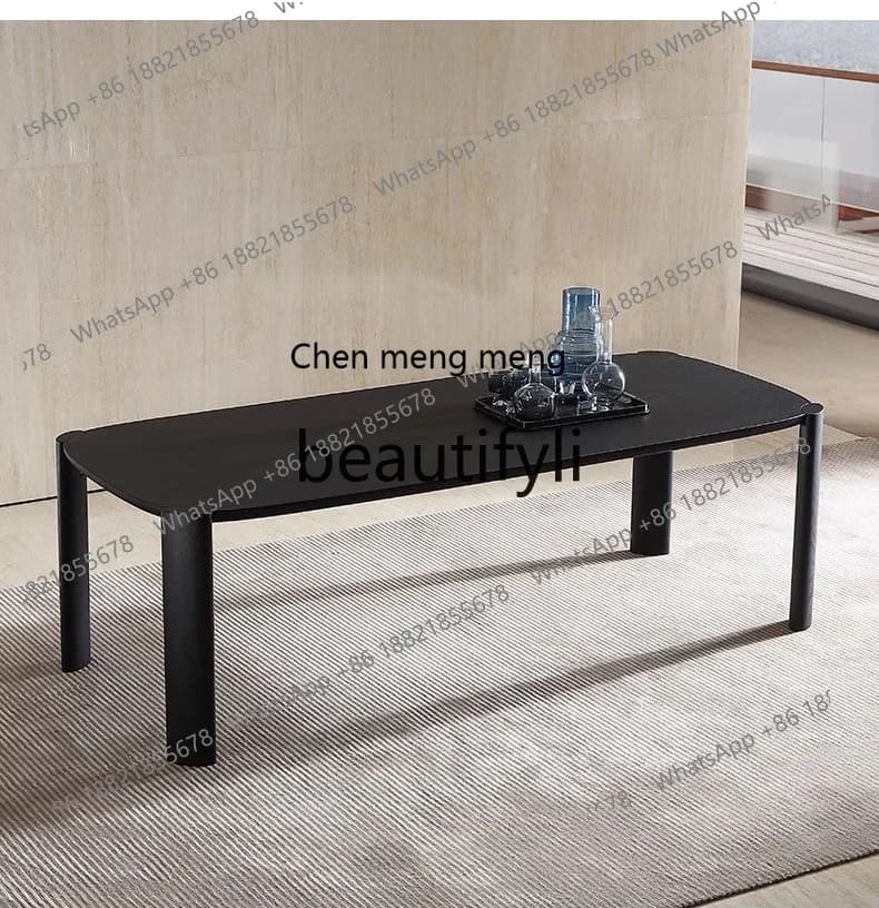 X FH  Italian Minimalist Home Solid Wood Long Dining Table Modern Simple Small Apartment Dining Table