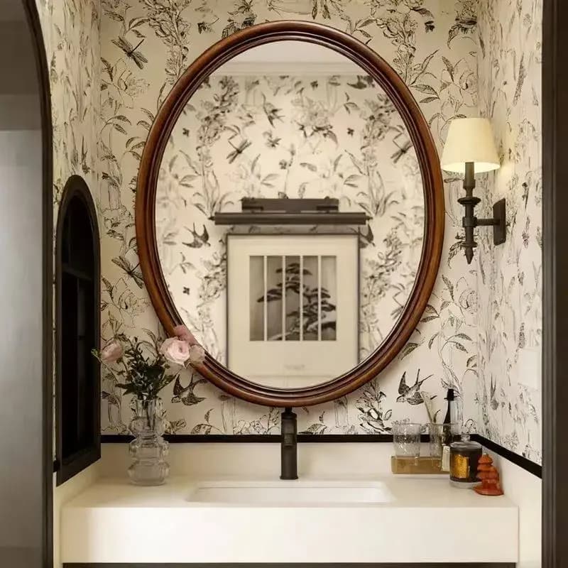 Decoration Vintage Mirror Nordic Oval Wall Modern Vanity Big Funky Mirror Self Adhesive Luxury Spiegel Wand Home Decorations