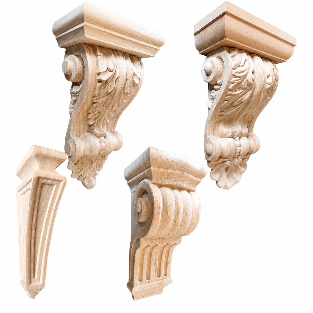 Wood Carved Appliques and Column Capitals Decorative Onlays for Furniture Doors Walls Frames Cabinets DIY Home Decoration