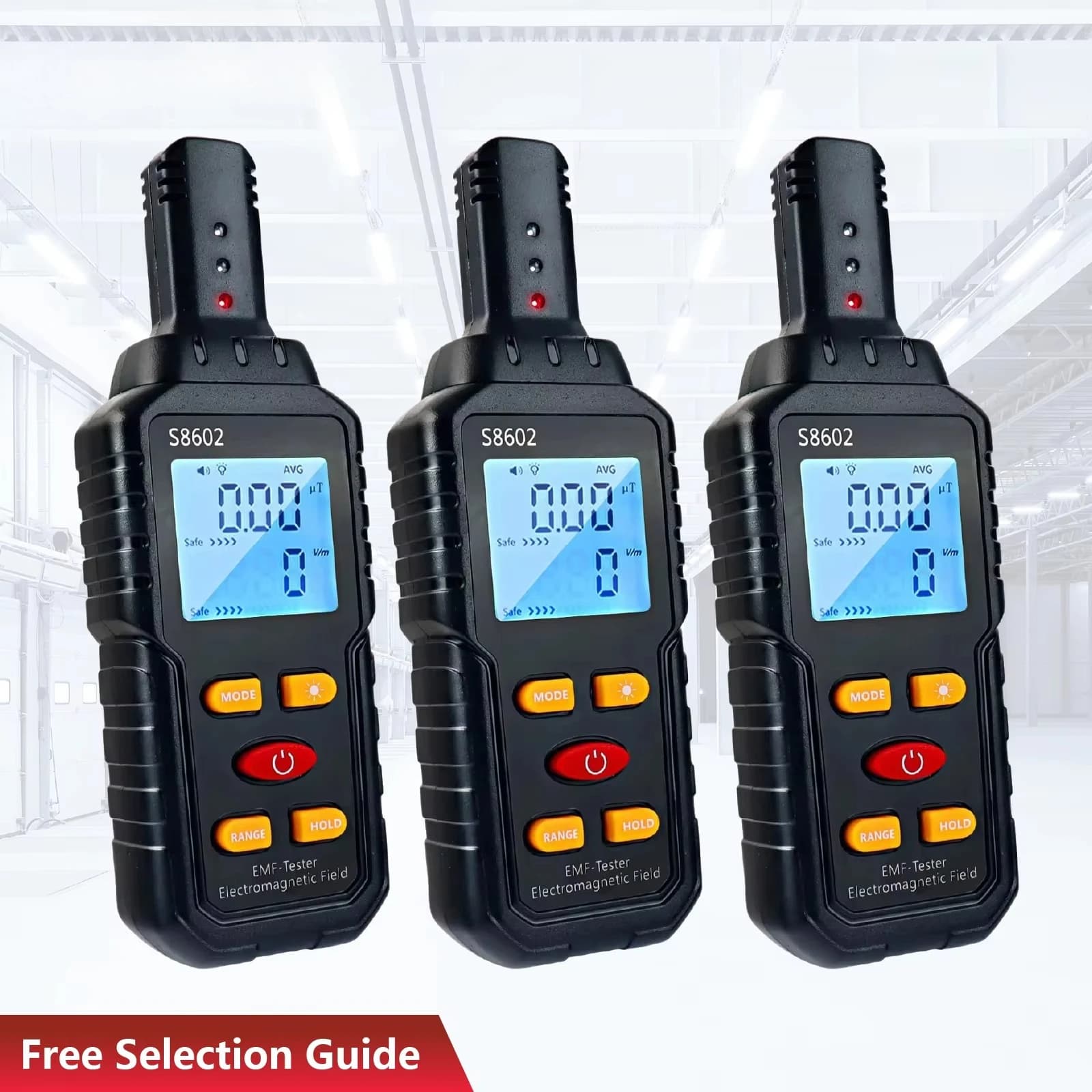 S8602 Industrial Portable Handheld Digital Rechargeable 3in1     Electromagnetic Radiation EMF Tester