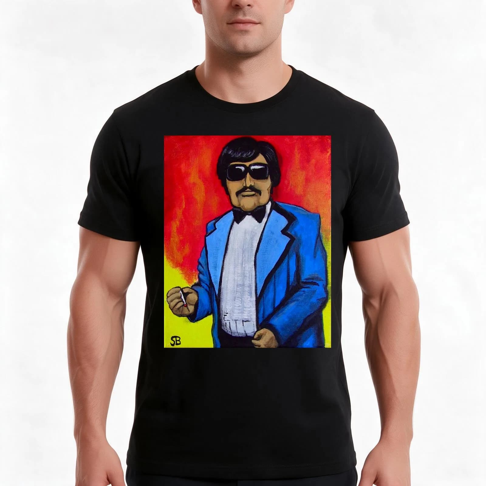 Tony Clifton Hell T-Shirt, Summer Casual Cotton Tee, Oversized Streetwear Tops, Vintage Graphic Print, Loose Fit Short Sleeve