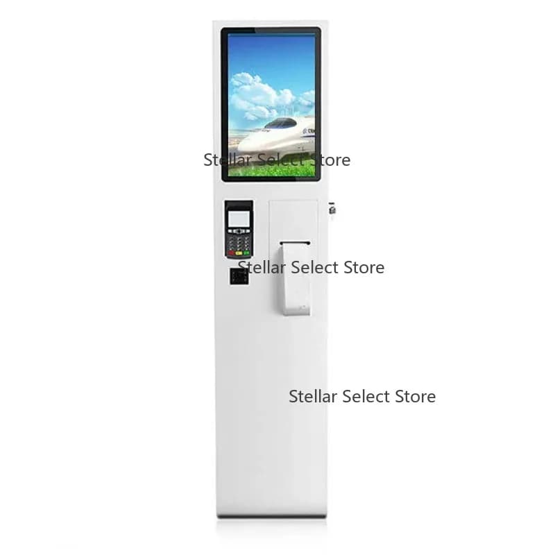 Self Service Fast Food Kiosk with Touch Screen QR Scanner Thermal Ticket Printer for Payments Self Ordering Kiosk