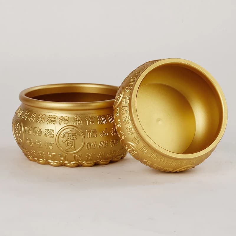 Brass 100 , Office Desktop Decorative , and Lucky Pot with Thousands of Blessings
