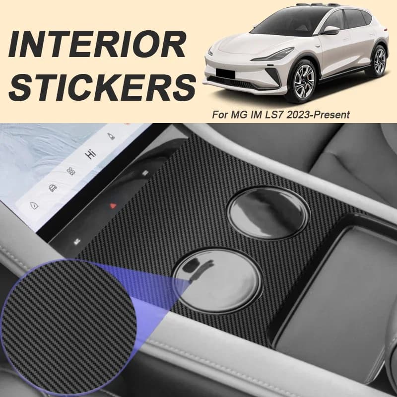 Car Carbon Interior Sticker Window Lifting Panel Decal For MG IM LS7 2023-Present LHD Gear Door Protective Film Auto Accessory