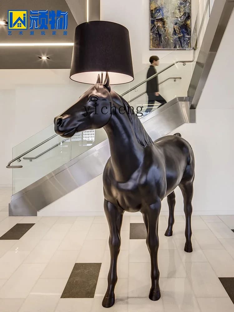 a7 Nordic style home decoration sculpture horse floor lamp high-end handicraft ornament