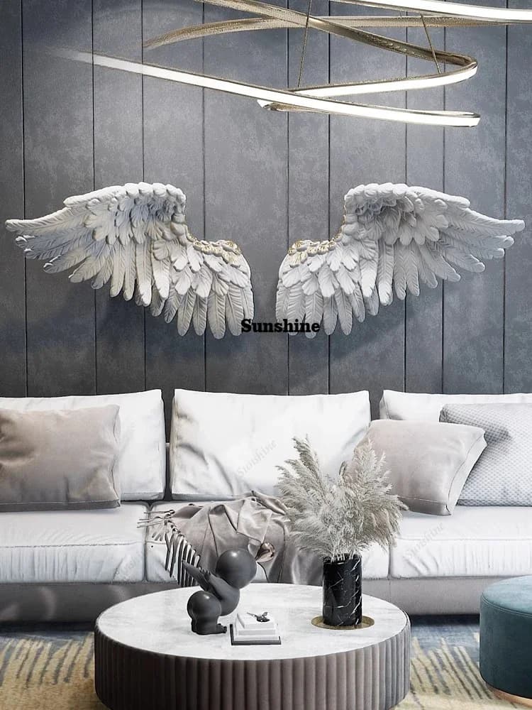 Nordic light luxury living room sofa TV background wall decoration pendant wing bedroom decoration jewelry interior pendant  FT