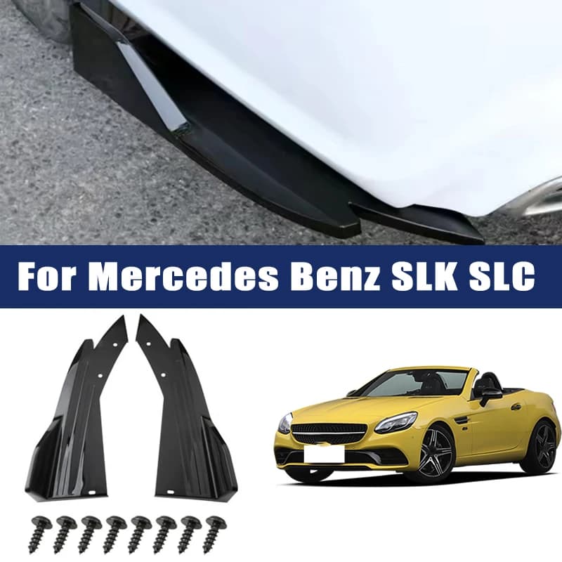 2pcs Rear Bumper Lip Diffuser Splitter Canard Protector Front Spoiler Body Kit For Mercedes Benz SLK SLC