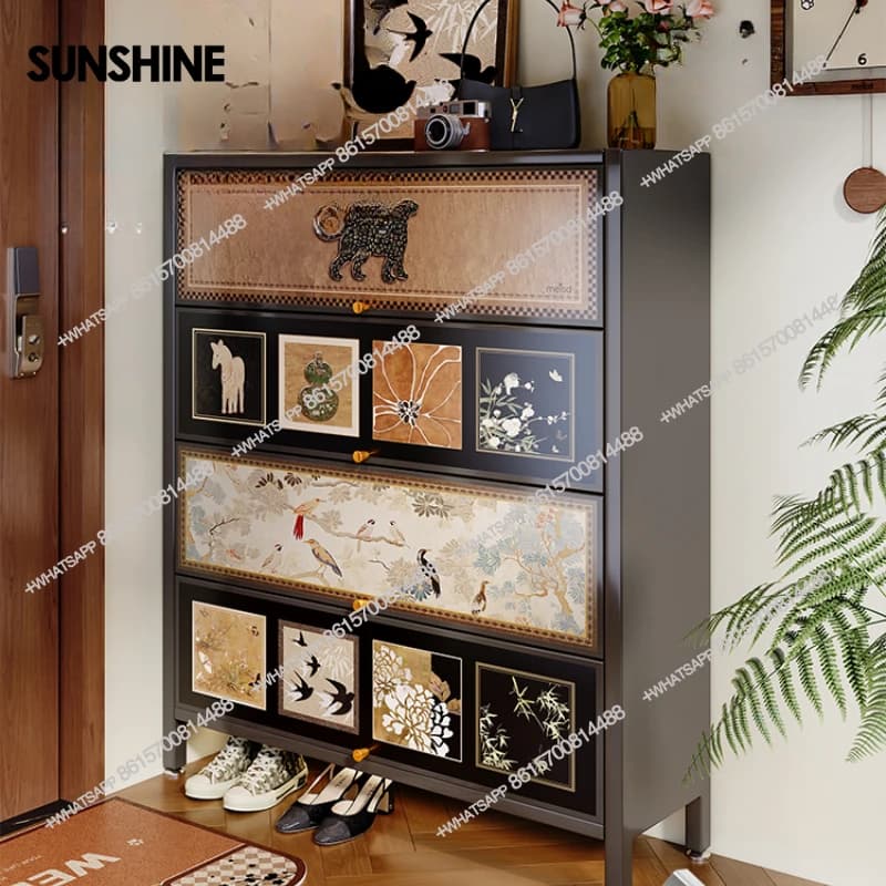 Metal Steel Shoe Shelf Household Entrance Storage Locker Integrated Organizer Shoes Cabinets Living Room Schuhschrank Furniture