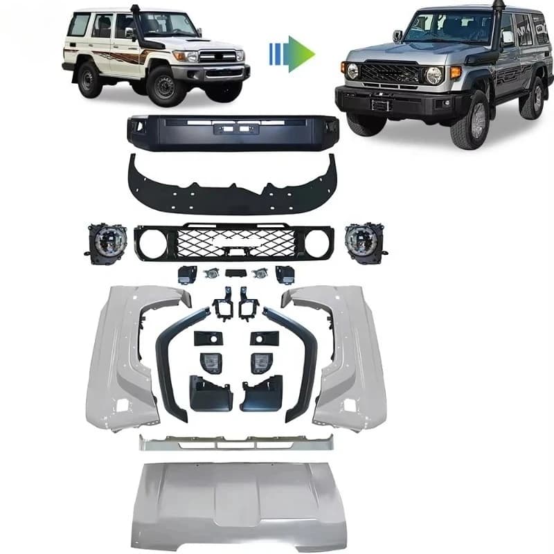 Upgrade Body Kit Car Bumper Hood Bodykit Headlight 2014-2023 to 2024 LC76 Body Kit