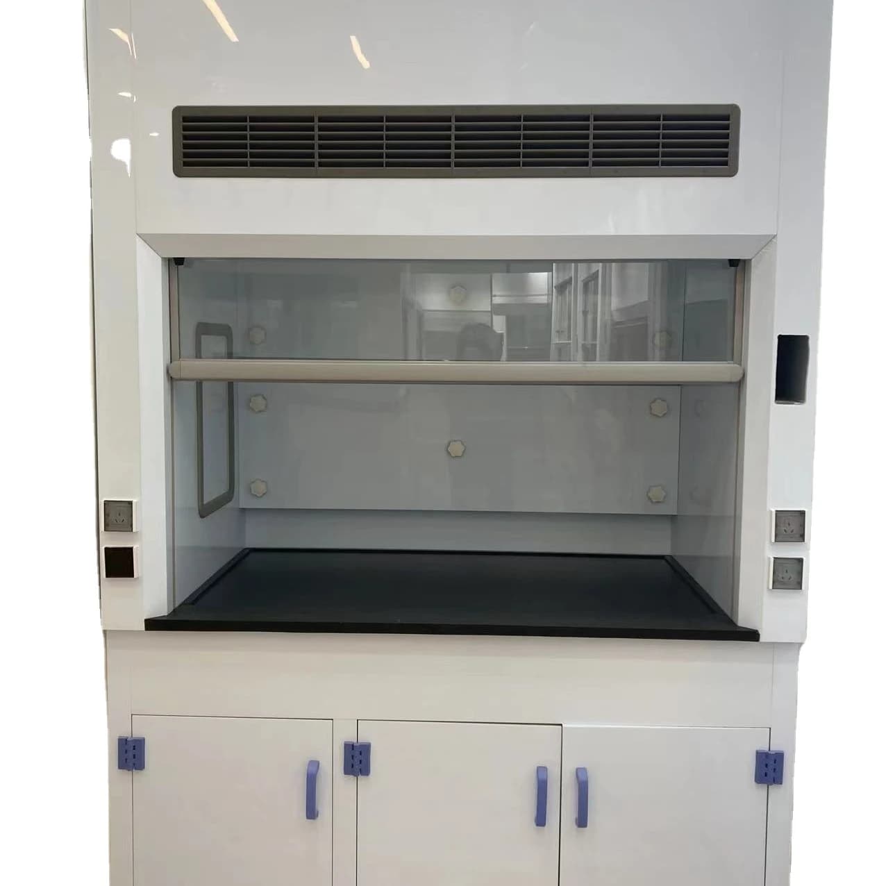 Chemical Lab Strong Alkali Acid Resist PP Fume Hoods With Water Tap