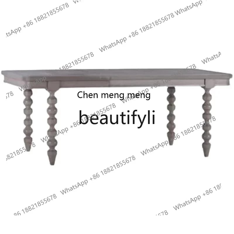zqxAmerican solid wood dining table modern light luxury household carving rectangular dining table art dining chair